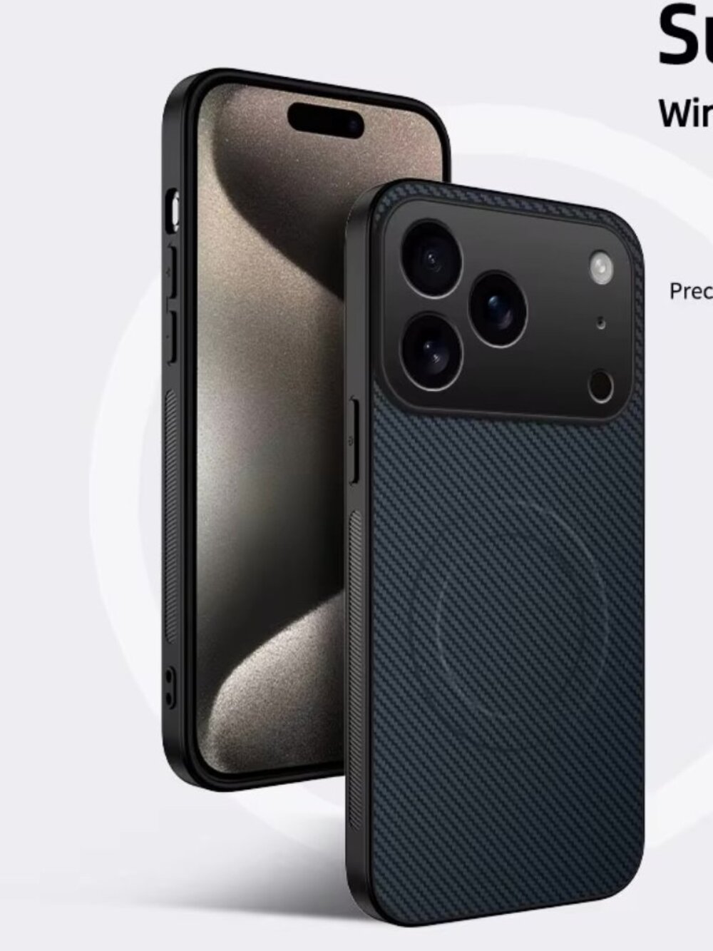 iPhone 17 Pro Max Carbon Fiber Case Magnetic Slim Bumper Hard Back Shockproof
